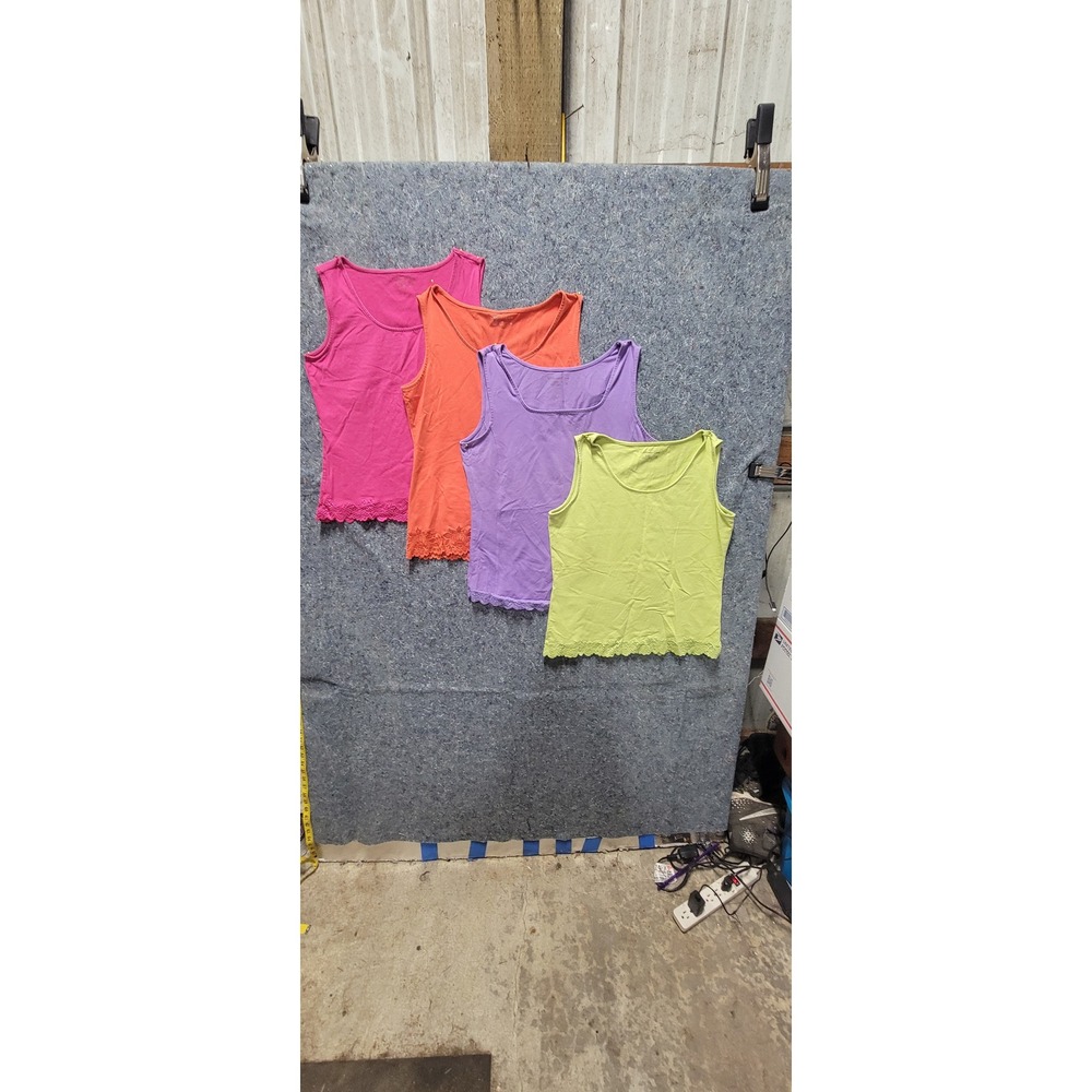 Coldwater Creek Women's Bundle of Four Sleeveless Lace Bottom Pullover Top M